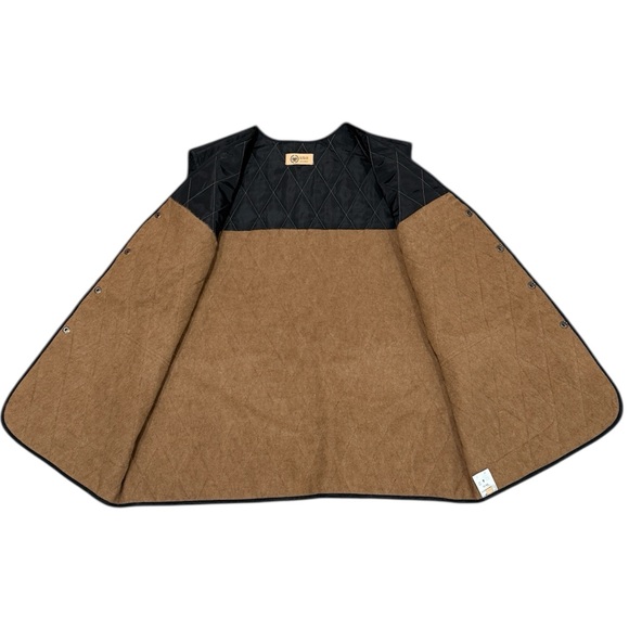 Women Camel Wool-Lined Quilted Vest Black 2XL Men XL Unisex Classic Preppy Stapl - Picture 4 of 10